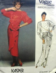 1510 VOGUE KASPER LONG STRT WRAP DRAPE DRESS LENGTHS PATTERN 8, 12, 14, 16 choice